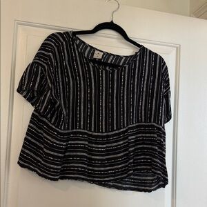 Striped Black and White Women's Top
